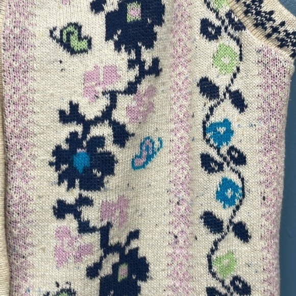 Vintage Northern Isles Embroidered Floral Sweater Vest Size Small/Petite S/P - Picture 6 of 9